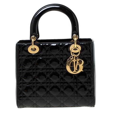 dior tote black leather